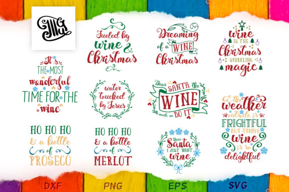 Christmas Wine Quotes Bundle: Festive Cheers in Words